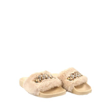 Load image into Gallery viewer, TIANNA Diamante Link Chain On Fur Mule