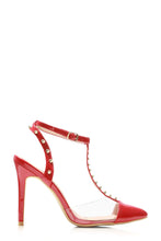 Load image into Gallery viewer, Alesha t-bar anklestrap studded heel