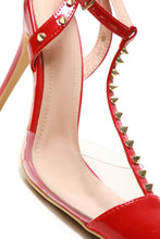 Load image into Gallery viewer, Alesha t-bar anklestrap studded heel