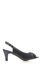 Load image into Gallery viewer, Tara low kitten heel open toe sling back shoe