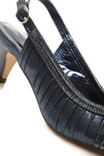 Load image into Gallery viewer, Tara low kitten heel open toe sling back shoe