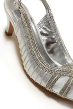 Load image into Gallery viewer, Tara low kitten heel open toe sling back shoe