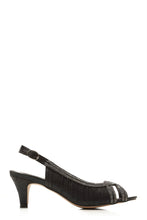 Load image into Gallery viewer, Tara low kitten heel open toe sling back shoe