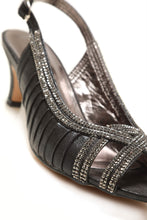 Load image into Gallery viewer, Tara low kitten heel open toe sling back shoe