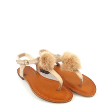 Load image into Gallery viewer, CANNIA Toe Post Pom Pom Flat Sandal