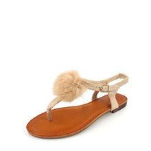 Load image into Gallery viewer, CANNIA Toe Post Pom Pom Flat Sandal