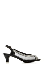 Load image into Gallery viewer, Kirsty open toe mesh diamante shoe