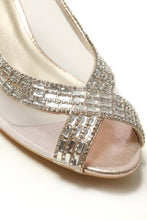 Load image into Gallery viewer, Kirsty open toe mesh diamante shoe