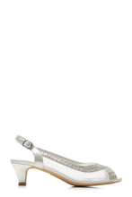 Load image into Gallery viewer, Kirsty open toe mesh diamante shoe