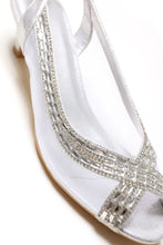Load image into Gallery viewer, Kirsty open toe mesh diamante shoe