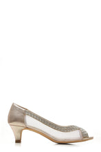Load image into Gallery viewer, Willow kitten heel open toe diamante mesh