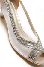 Load image into Gallery viewer, Willow kitten heel open toe diamante mesh
