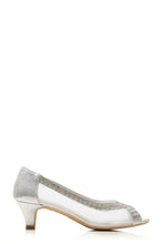 Load image into Gallery viewer, Willow kitten heel open toe diamante mesh