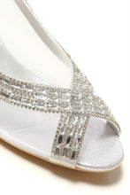 Load image into Gallery viewer, Willow kitten heel open toe diamante mesh