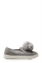 Load image into Gallery viewer, Sherrie faux fur pom pom skater pump