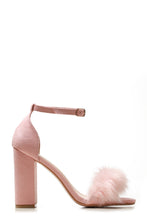 Load image into Gallery viewer, Marcia block heel fur detail sandal