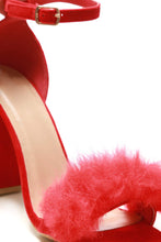 Load image into Gallery viewer, Marcia block heel fur detail sandal