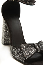Load image into Gallery viewer, Mollie ladies block heel open toe ankle strap sandal with bow trim