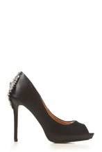 Load image into Gallery viewer, Nina peep toe with diamante gems on back