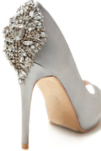 Load image into Gallery viewer, Nina peep toe with diamante gems on back