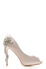 Load image into Gallery viewer, June pearl &amp; diamante heel peep-toe sandal