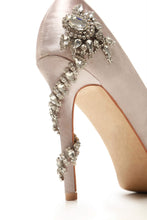 Load image into Gallery viewer, June pearl &amp; diamante heel peep-toe sandal