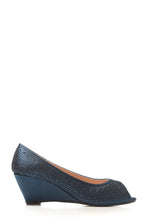 Load image into Gallery viewer, Emily peep toe diamante medium wedge