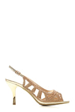 Load image into Gallery viewer, Natalia slingback diamante peep-toe sandal
