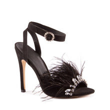 Load image into Gallery viewer, Nanda Anklestrap Feathered Diamante Sandal