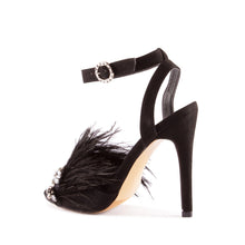 Load image into Gallery viewer, Nanda Anklestrap Feathered Diamante Sandal