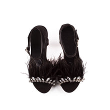 Load image into Gallery viewer, Nanda Anklestrap Feathered Diamante Sandal