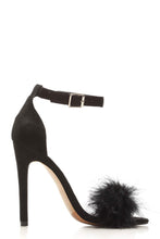 Load image into Gallery viewer, Danika faux fur trim anklestrap sandal