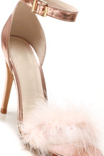 Load image into Gallery viewer, Danika faux fur trim anklestrap sandal