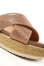 Load image into Gallery viewer, Ayla diamante flatform sandal
