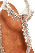 Load image into Gallery viewer, Flynn t bar diamante flower detailed sandal