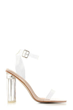 Load image into Gallery viewer, Mahila block heel clear strap sandal