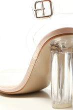 Load image into Gallery viewer, Mahila block heel clear strap sandal