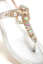 Load image into Gallery viewer, Thea flat diamante toe post sandal