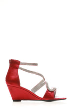 Load image into Gallery viewer, Medium wedge heel open toe ankle strap sandal