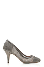 Load image into Gallery viewer, Philippa medium diamante mesh round toe heel