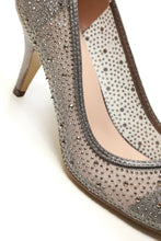 Load image into Gallery viewer, Philippa medium diamante mesh round toe heel