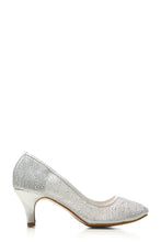 Load image into Gallery viewer, Philippa medium diamante mesh round toe heel
