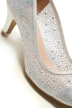 Load image into Gallery viewer, Philippa medium diamante mesh round toe heel