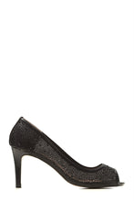 Load image into Gallery viewer, Elizabeth medium heel diamante mesh open toe