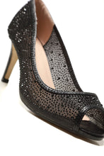 Load image into Gallery viewer, Elizabeth medium heel diamante mesh open toe