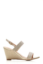 Load image into Gallery viewer, Annabel open toe diamante wedge
