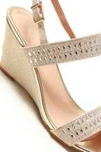 Load image into Gallery viewer, Annabel open toe diamante wedge
