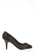 Load image into Gallery viewer, Philippa medium diamante mesh round toe heel