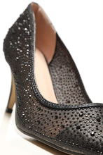 Load image into Gallery viewer, Philippa medium diamante mesh round toe heel