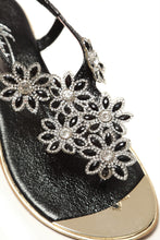 Load image into Gallery viewer, Tamaris flower diamante slingback toe-post